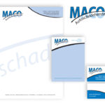 Maco Autoschedeherstel Logo, Briefpapier, visitekaartjes en kladblok